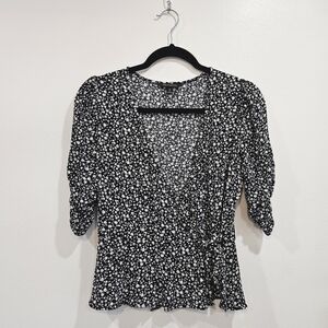 Women's Banana Republic Elbow Sleeve Tie Wrap Top Size XS